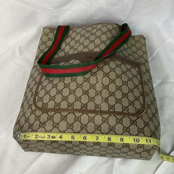 Vintage Gucci Supreme GG Monogram Sherry Line Tote Bag Designer - Picture 12 of 17